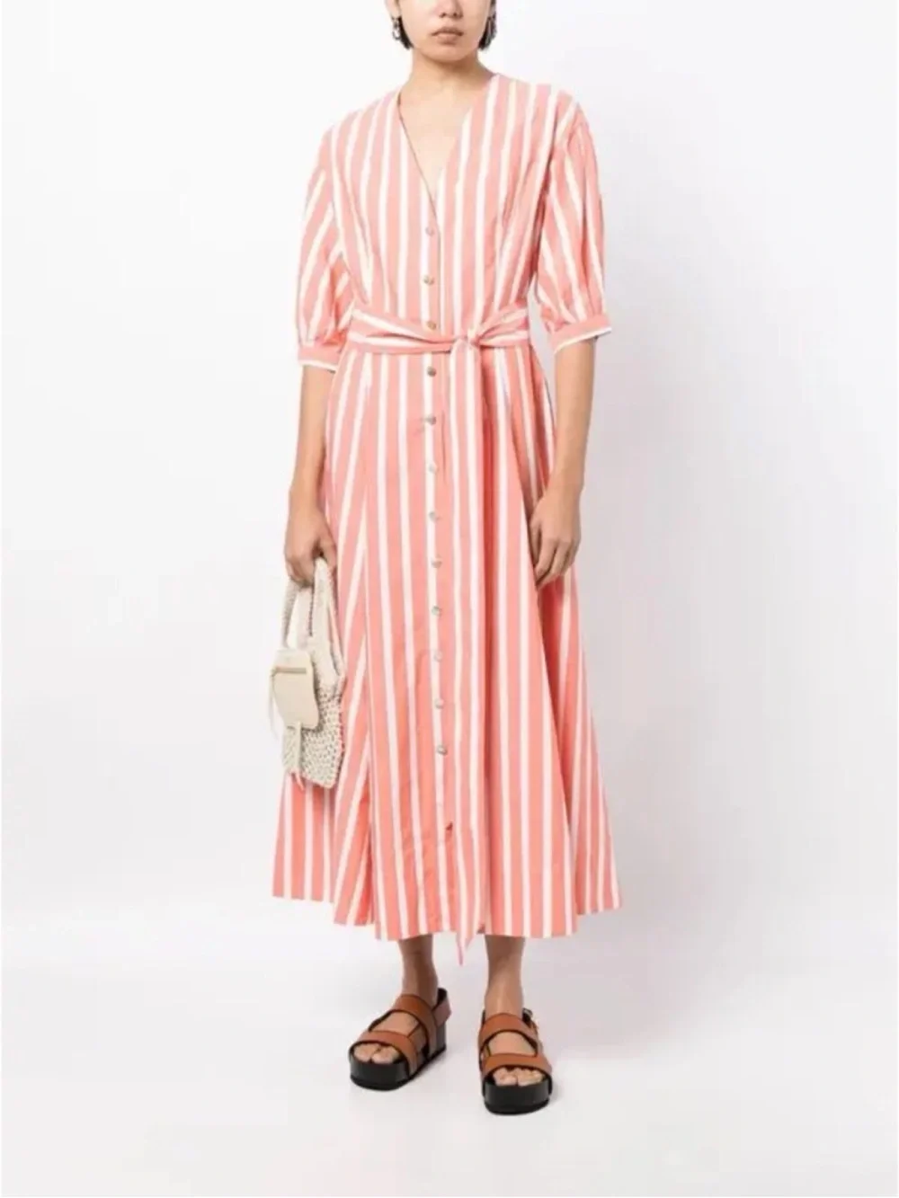 NWT Evi Grintela Yara Striped Midi Shirtdress Small - Picture 2 of 12